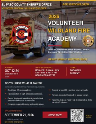 Wildland Fire Volunteer Application Flyer